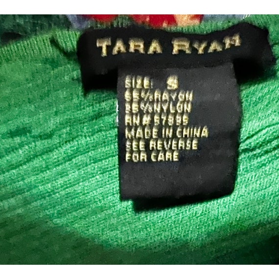 Vintage 90's Tara Ryan Green Sequin Ribbed Knit S… - image 3