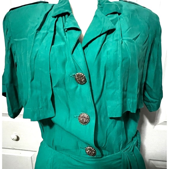 Vintage Shift Dress Teal Sz 9/10 by Scarlett Wome… - image 3