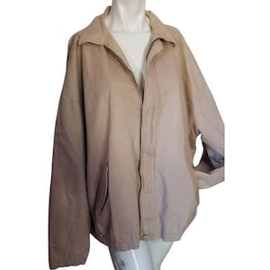 Vintage  Jantzen Sport Women&#39;s Beige Bomber Jacket Sz XL with Zipper & Buttons
