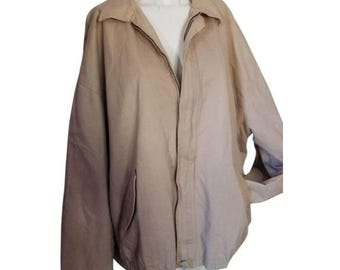 Vintage  Jantzen Sport Women's Beige Bomber Jacket Sz XL with Zipper & Buttons