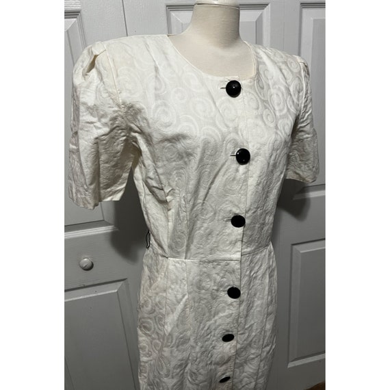Vintage White Sheath Dress by Impressions Sz 14 S… - image 9