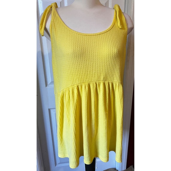 Vintage Spin USA Tank Top Sz 1XL Womens Yellow Pl… - image 9