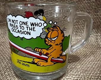 Vintage 1980 McDonald's Garfield Drinking Glass with Handle Milo, Odie