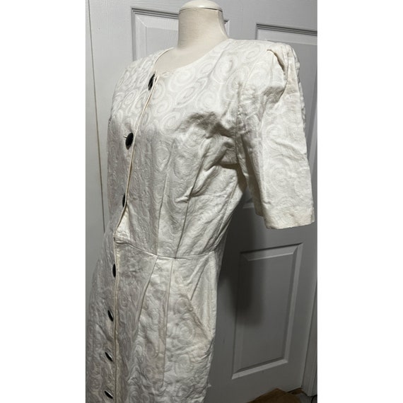 Vintage White Sheath Dress by Impressions Sz 14 S… - image 10