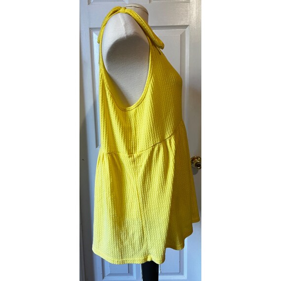 Vintage Spin USA Tank Top Sz 1XL Womens Yellow Pl… - image 7