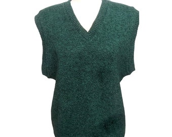 Vintage LL Bean Wool Sweater Unsized Appx L/XL Mens Forest Green Sleeveless