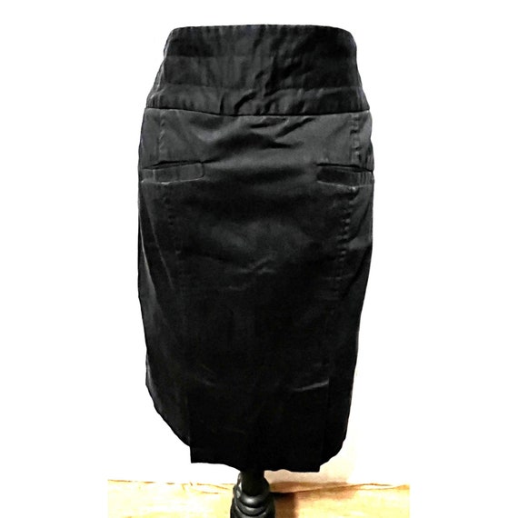 Vintage Chadwicks Pencil Skirt Sz 12 Black with P… - image 2