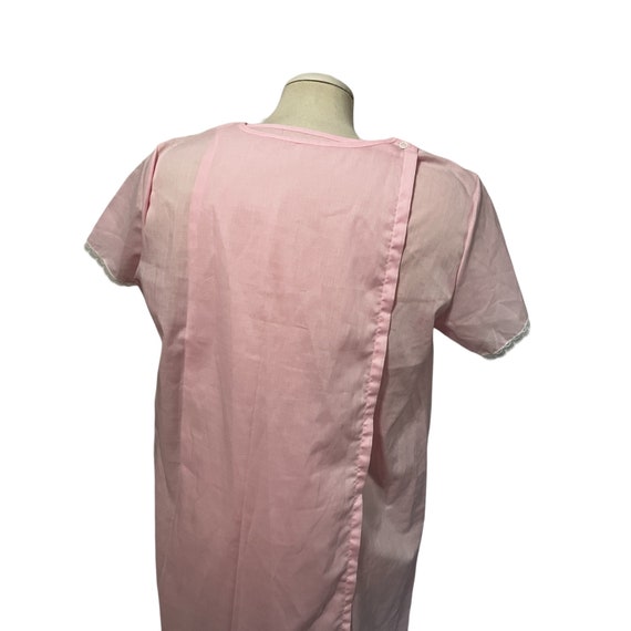 Vintage Handmade Pink Floral Embroidered Wrap Nig… - image 9
