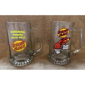 Lot de 2 gobelets en verre vintage flocons dorés 20 oz liq. Slam Dunk