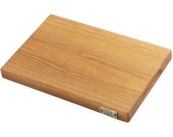 Handgefertigtes Schneidebrett aus massiver Eiche: Kantenmaserung, wendbar, 30cm x 20cm