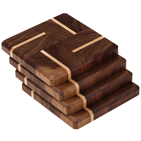 Walnut Coasters Wood Coasters Set with Cup Holder Natural and Organic  Dinner Decor Centerpiece for Home Office Table 