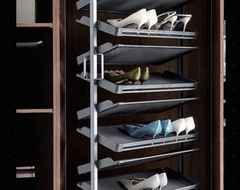 360-stopniowy obrotowy organizer na buty z 12 poziomami | Luksusowy system przechowywania w szafie