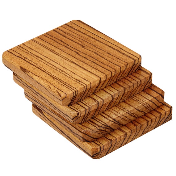 Tiger and Wenge Wood Coasters End Grain (Set of 4) A & E Millwork