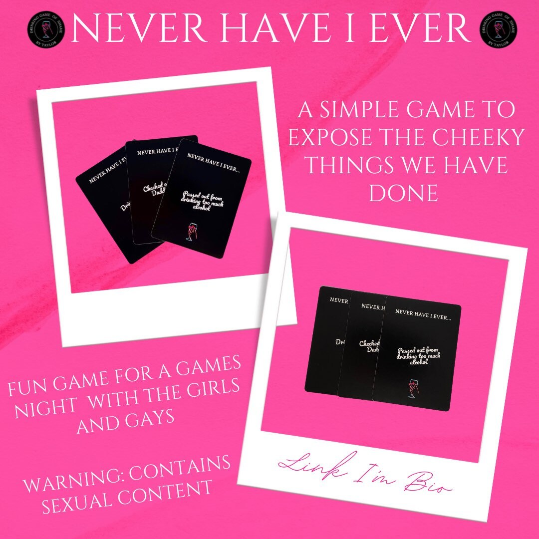 NEVER HAVE I EVER Card Drinking Game Adult Party Games Etsy UK