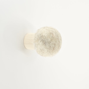 Merino wool white wall hook; decorative wall hook; minimalist wall decor; round hook for wall; entryway decor; neutral nursery decor