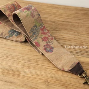 Retro Floral Woven Crossbody Purse Strap, Embroidered Canvas Purse Strap,  Christmas Gift 