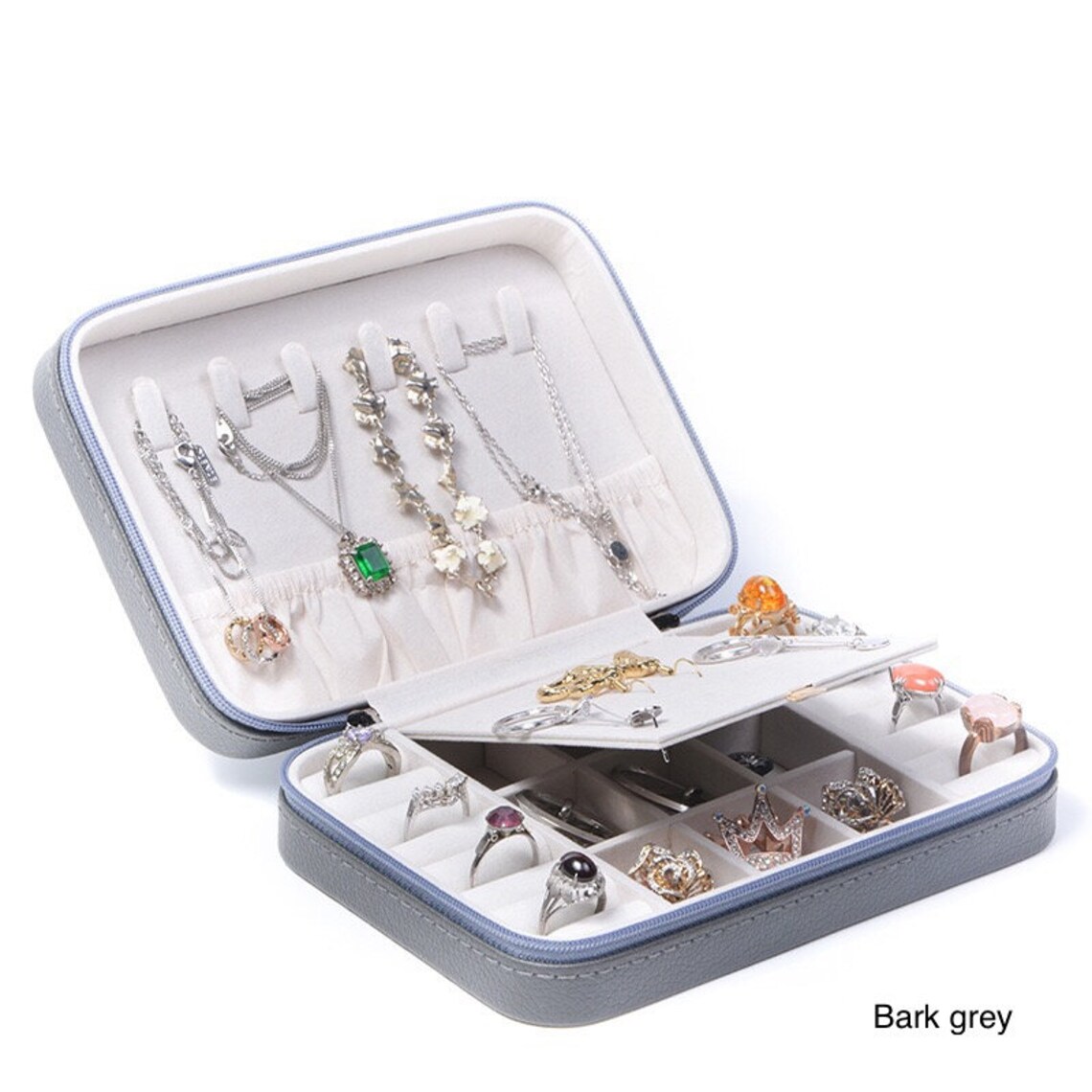 Small travel jewelry box zipper portable storage box Etsy