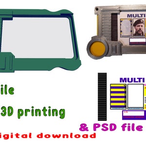 Multipass voor cosplay, kaarthouder. STL-bestand om af te drukken op een 3D-printer. Het beste cadeau voor de kantoortafel.