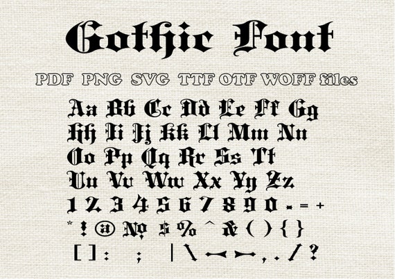 Gothic, Old English, and German Style Font , Rock Font for Design and  Crafts Otf Installation Files, Svg Letters, Customize Pdf, Png - Etsy Canada