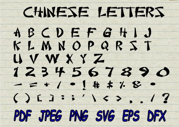 Chinese alphabet letters