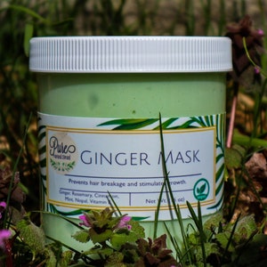 Ginger Hair Mask deeply nourishes, promotes hair growth, soothes dry scalp, strengthens strands & boosts shine. Natural hair care.