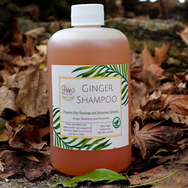 Natural Ginger Shampoo-hair growth products-best shampoo for hair growth-shampoo for hair loss-hair thickening shampoo-silicone free shampoo