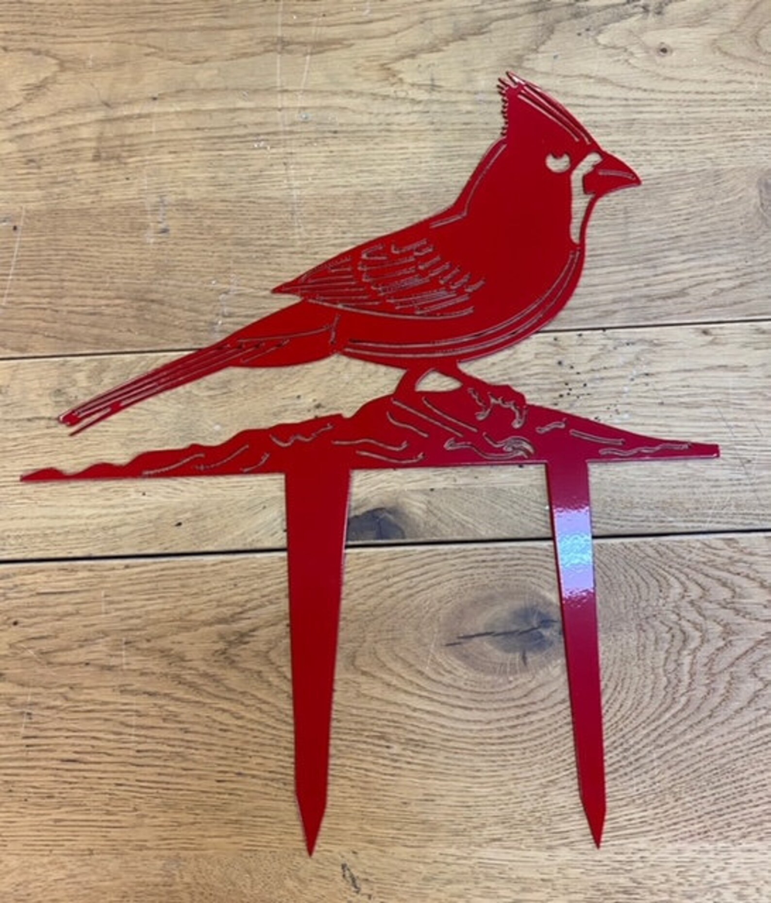 Cardinal Bird garden stake yard art Etsy