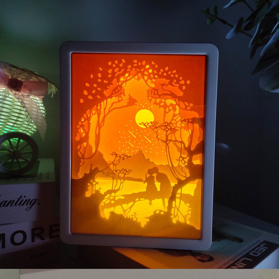 One Piece Paper Light Box Shadow Box 3D Paper Cut Light Etsy