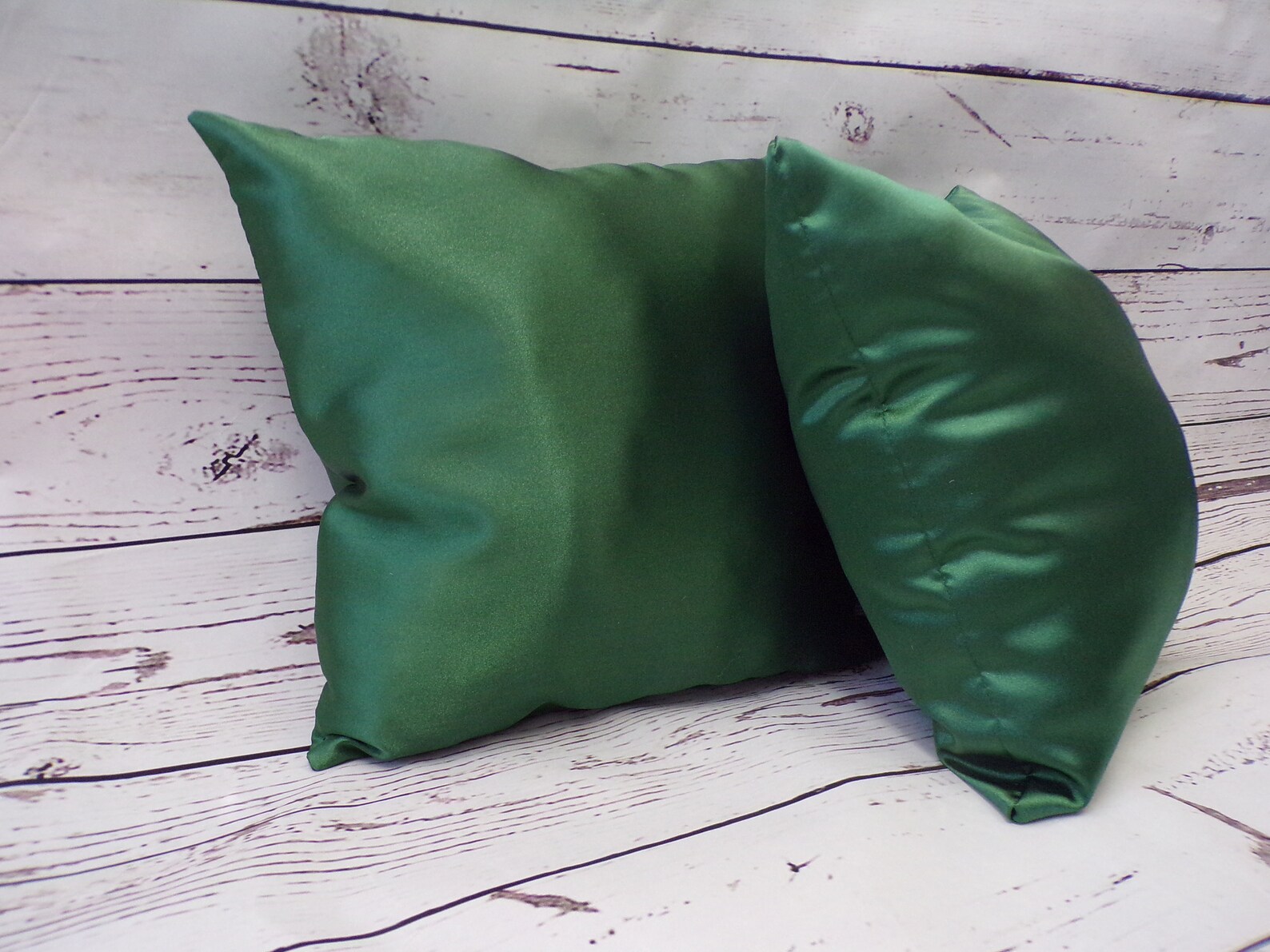 Hunter Green Satin Decorative Pillow Dark Green Accent Etsy