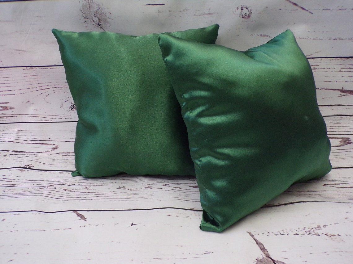 Hunter Green Satin Decorative Pillow Dark Green Accent Etsy