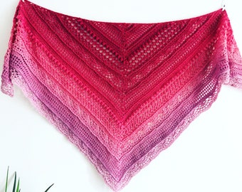 Châle triangle au crochet - écharpe