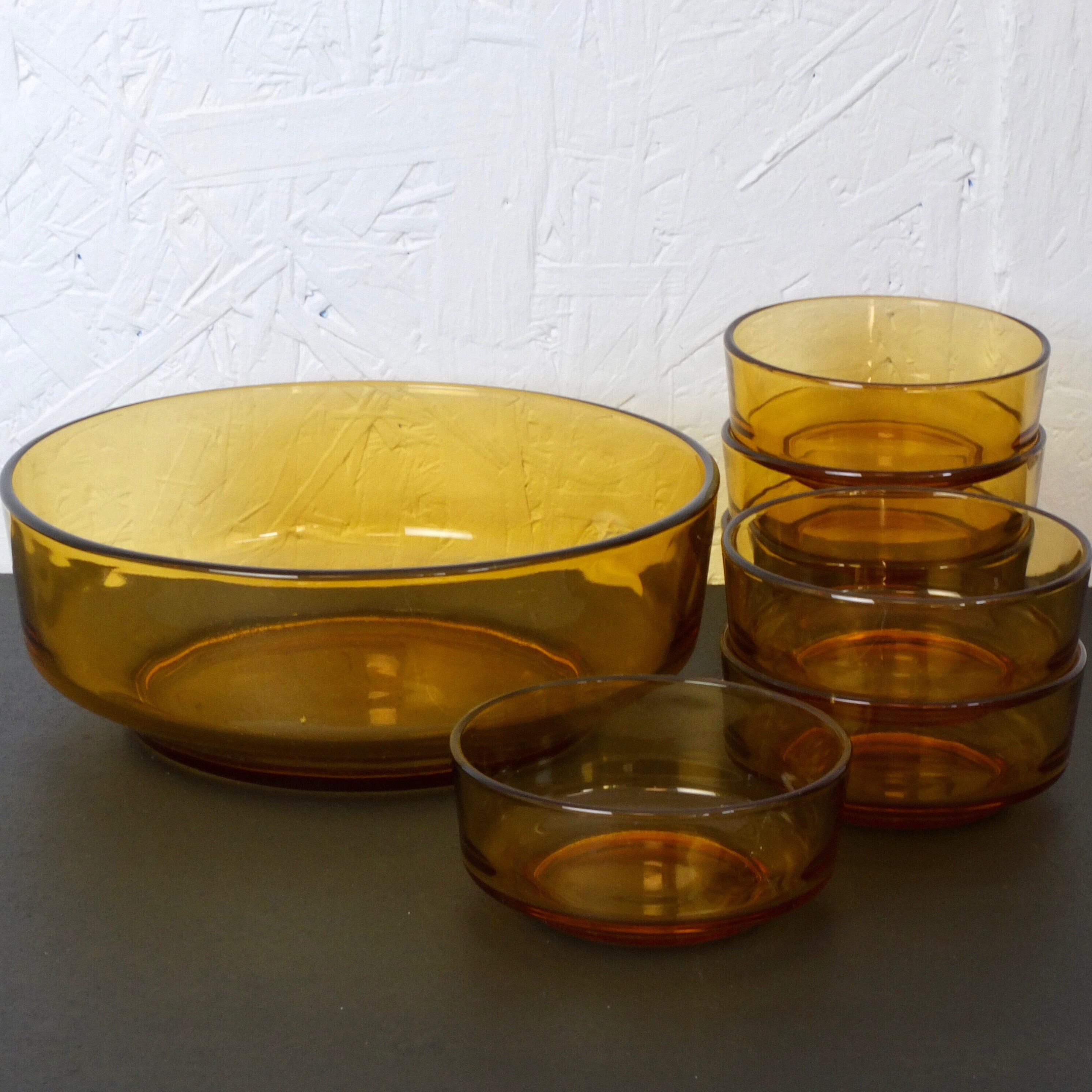 70s Amber Fruit Bowl Etsy UK