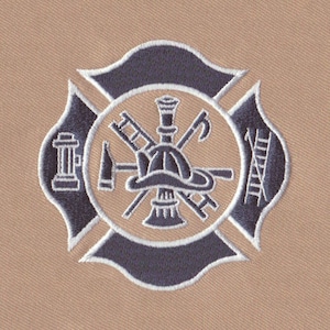 3&quot; X 3&quot; Maltese Cross Embroidery File For Fire Department, Rescue, EMS, EMT, Paramedic, Life Squad - Great for Left Chest Embroidery