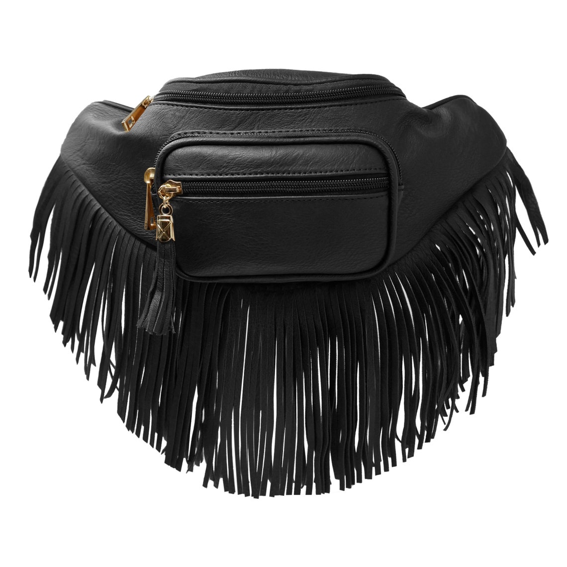 Womens Fringe Tassel Fanny Pack With Faux Leather Coachella Etsy