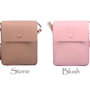 Bolso bandolera con solapa para teléfono móvil: minibolso de piel sintética con correa ajustable imagen 10