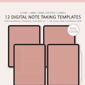 GoodNotes Template, Basic Note Bundle, Digital Note Taking Template, iPad Note Digital Paper, Study Note Template, Digital Writing Paper