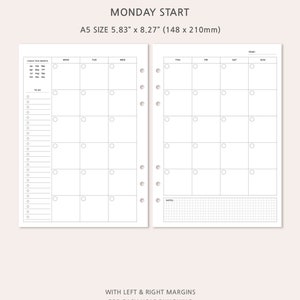 Undated Planner Template, A5 Undated Monthly Planner, Month on Two ...