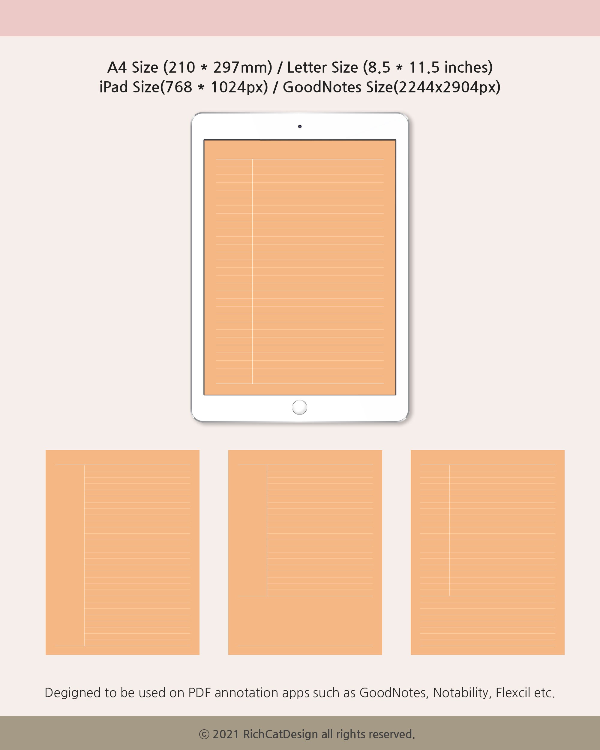 Goodnotes Template, Basic Note Bundle, Digital Note Taking Template ...