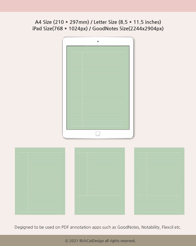 Goodnotes Template, Basic Note Bundle, Digital Note Taking Template ...