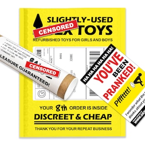 Prank Mail Ideas Embarrassing Oversized Fake Product sent directly to your Recipients. Funny Gag will be Mailed right your Friend's Mailbox!