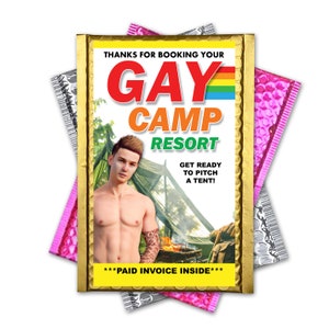 The Funniest Prank Mail to Embarrass your Friends - Gay Camp Practical Joke Gag gets sent Directly to your Victims! 100% Anonymously!