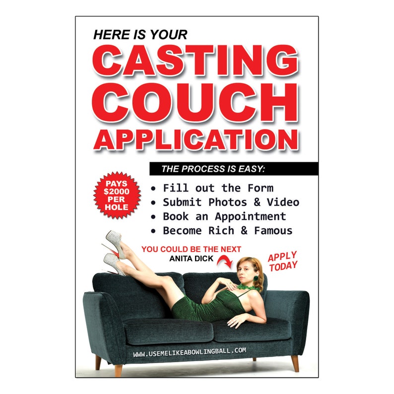 Casting Couch Application Prank Box Gag Gift Funny Prank gets sent directly to a Loved OneGirlfriendVictimFoe 100/% Anonymous