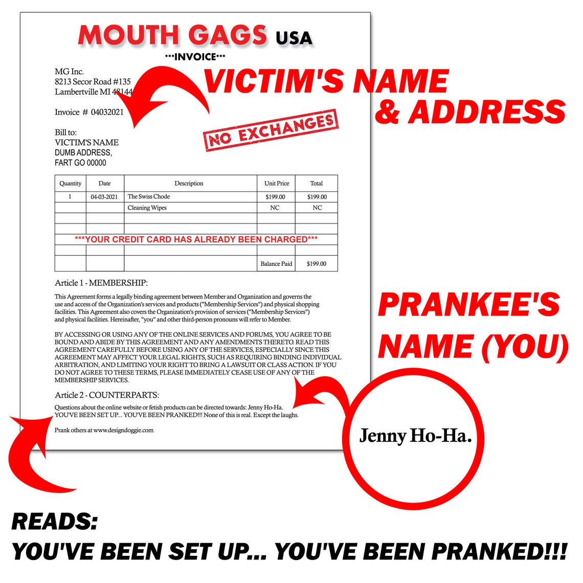 Prank Mail Mouth Gag Fetish Embarrassing Prank Envelope Mail Etsy