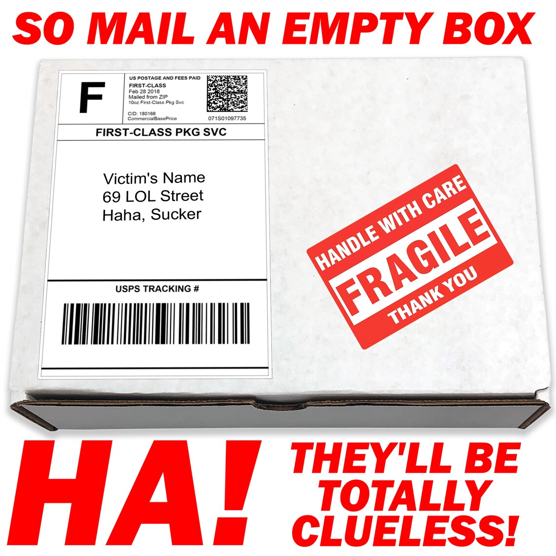 Empty Box Prank Mail Prank Box Gag Gift Full of Nothing but Etsy