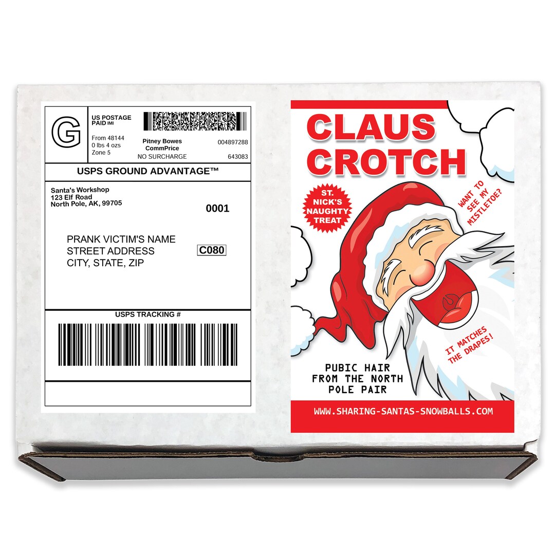 Prank Mail Santa Claus Crotch Christmas Joke Box Gag Gift Funny Package