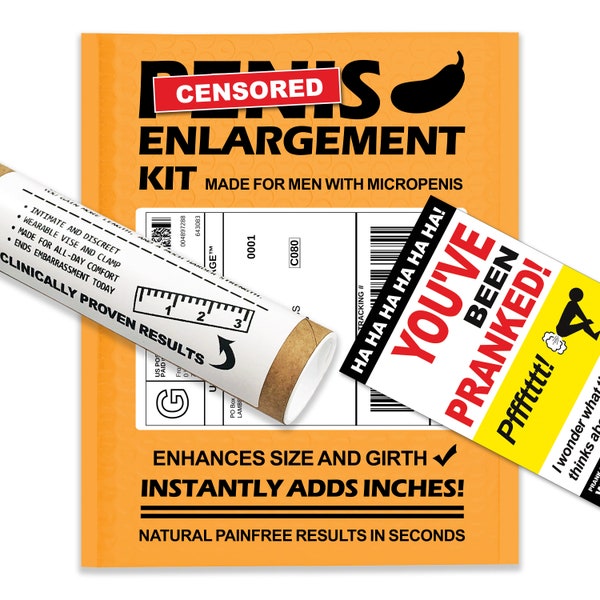 Funny Penis Prank Joke Oversized Fake Product Package sent directly to your Recipients. Gag Mail will Embarrass  your Friends, Anonymously!