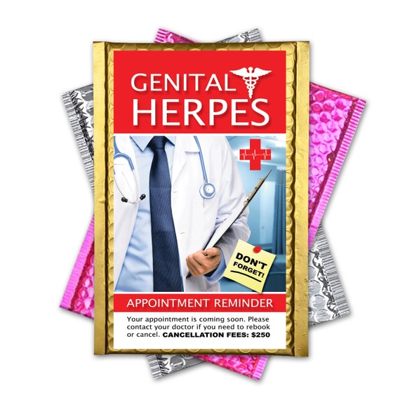 Prank Genital Herpes Appointment Reminder Fake Package Sent Directly to  Your Recipients. Funny Gag Will Embarrass Your Friends and Family - Etsy