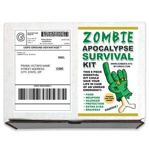 Prank - Zombie Apocalypse Survival Kit Gag Mailed Directly to your Loved Ones/Friends/Family, 100% Anonymously!