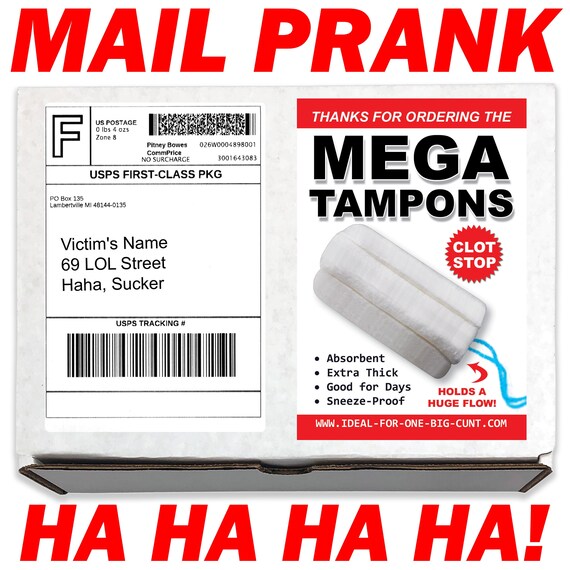 Prank Mail Mega Tampons Prank Box Gag Gift Funny Prank Etsy