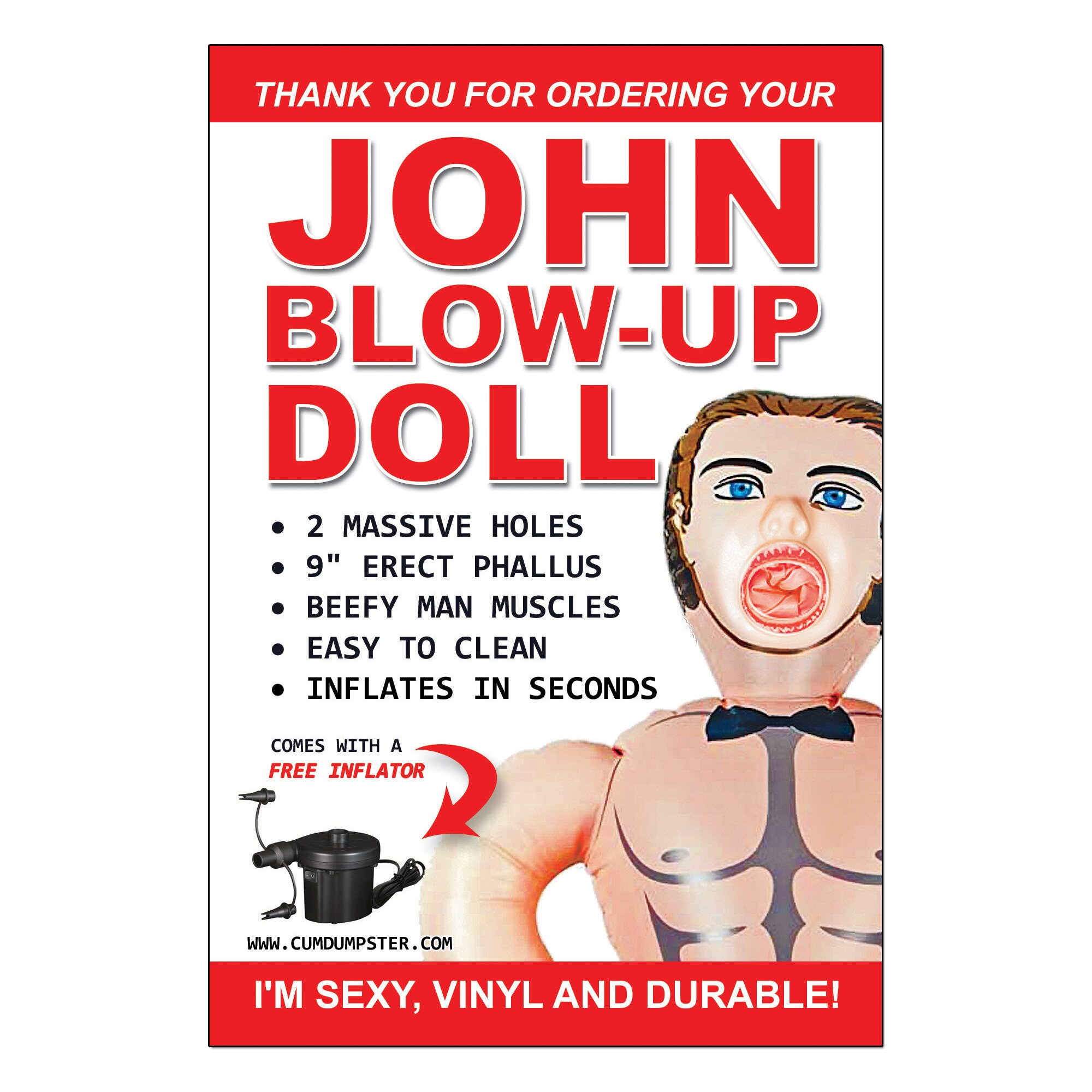 Prank Mail John Blow Up Doll Prank Box Gag Gift Funny Etsy